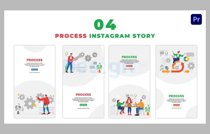 2D Animated Work Process Instagram Story